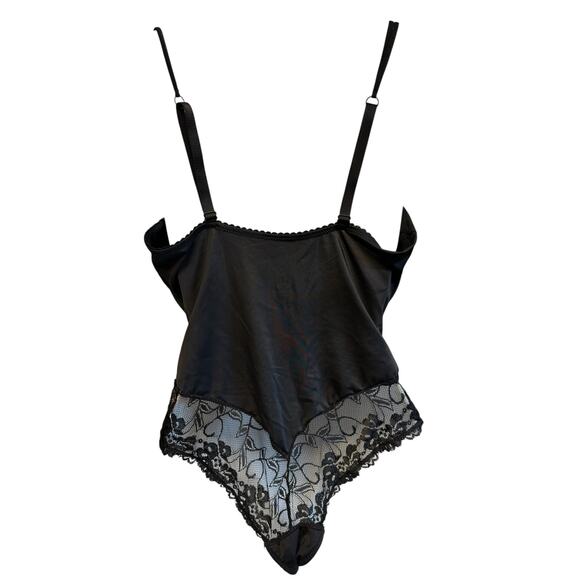 Body Beautiful Lace Bodysuit Shaper XL Black Adjustable Strap Tummy Control - Picture 2 of 7